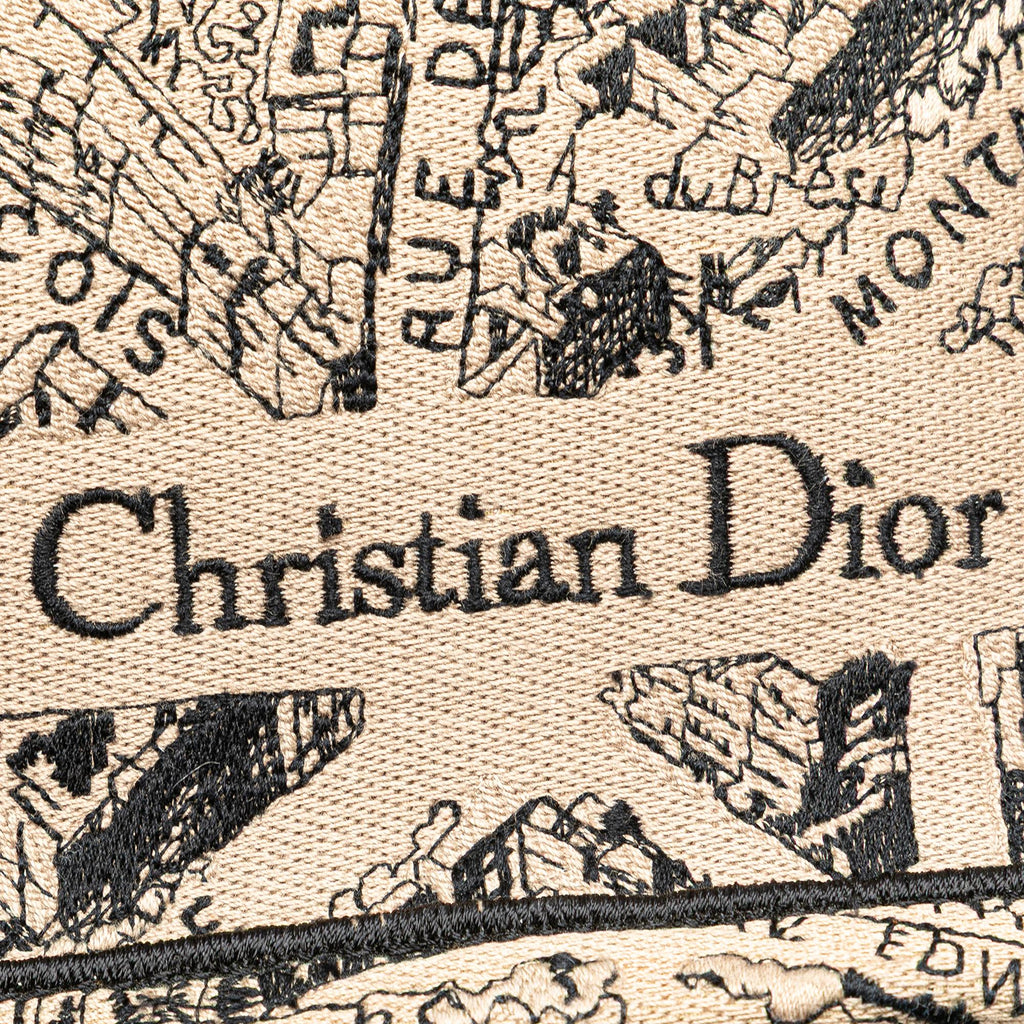 Dior Medium Embroidered Canvas Plan de Paris Book Tote