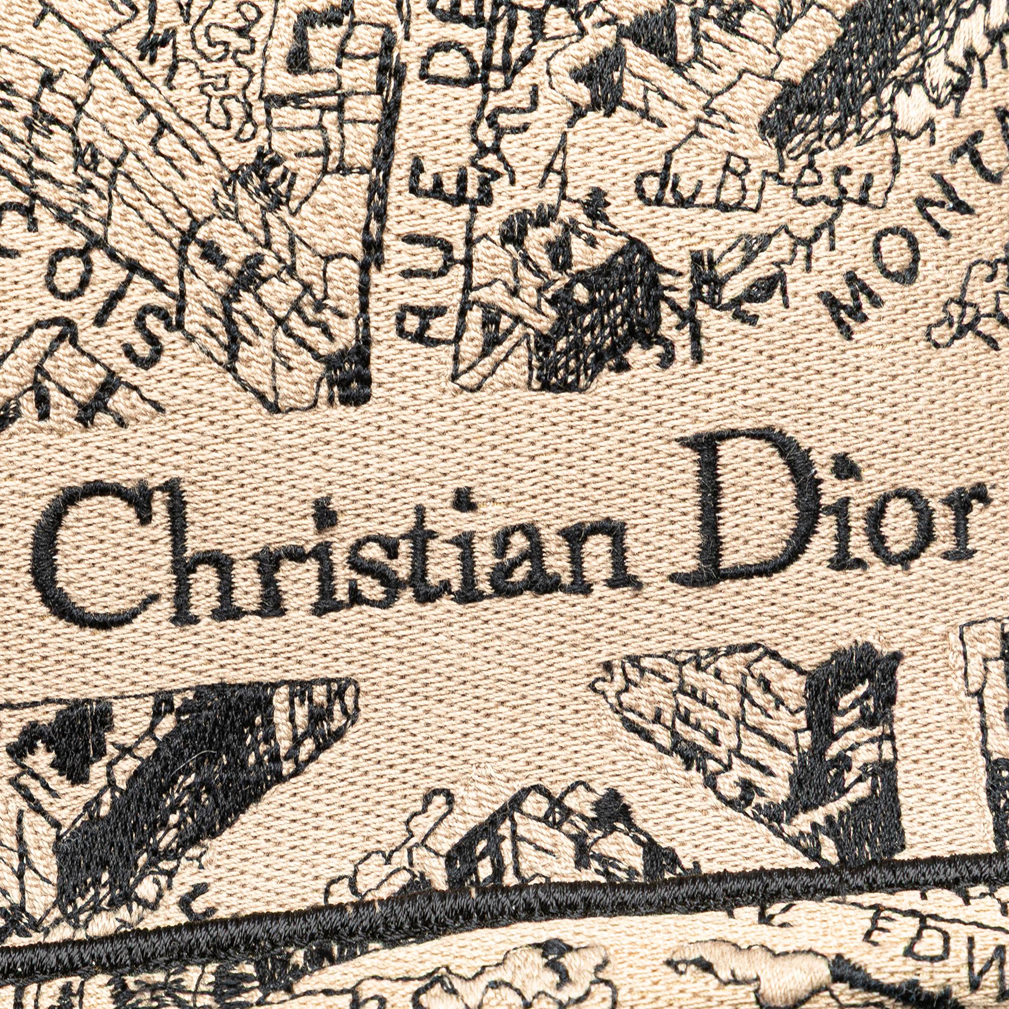 Dior Medium Embroidered Canvas Plan de Paris Book Tote