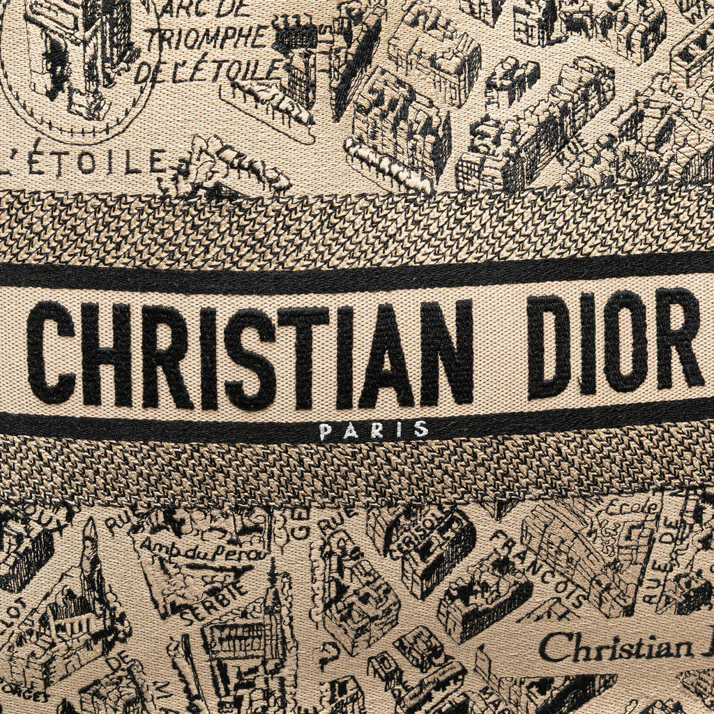 Dior Medium Embroidered Canvas Plan de Paris Book Tote