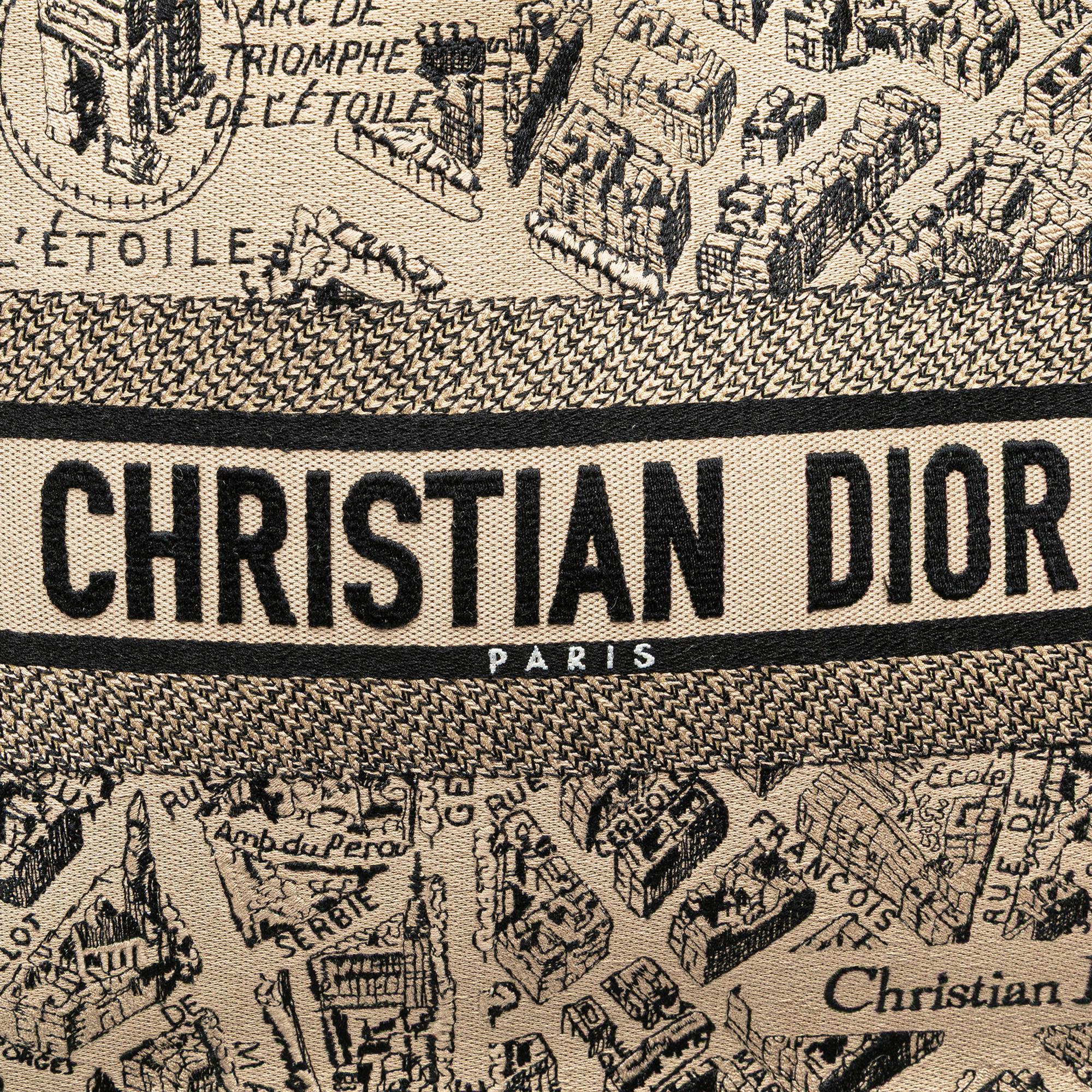Dior Medium Embroidered Canvas Plan de Paris Book Tote