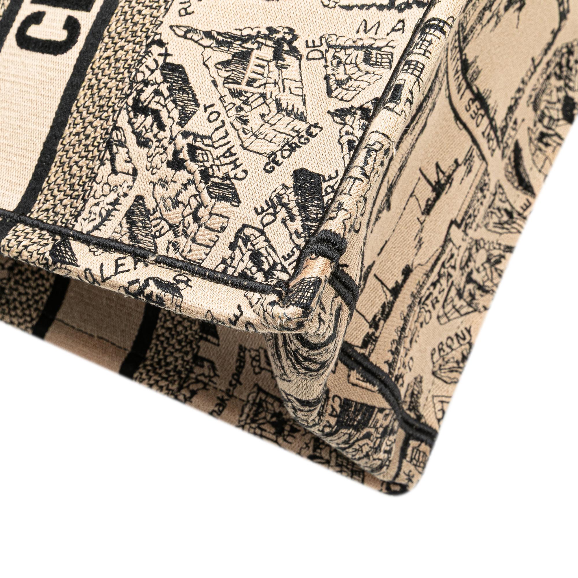 Dior Medium Embroidered Canvas Plan de Paris Book Tote