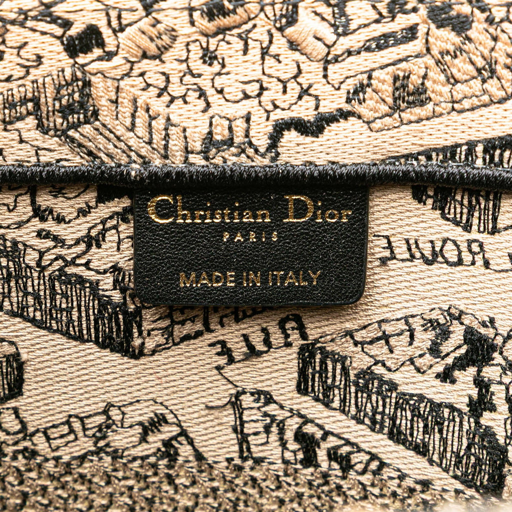 Dior Medium Embroidered Canvas Plan de Paris Book Tote