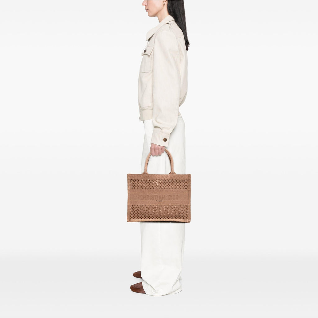 Dior Medium Embroidered Mesh Book Tote