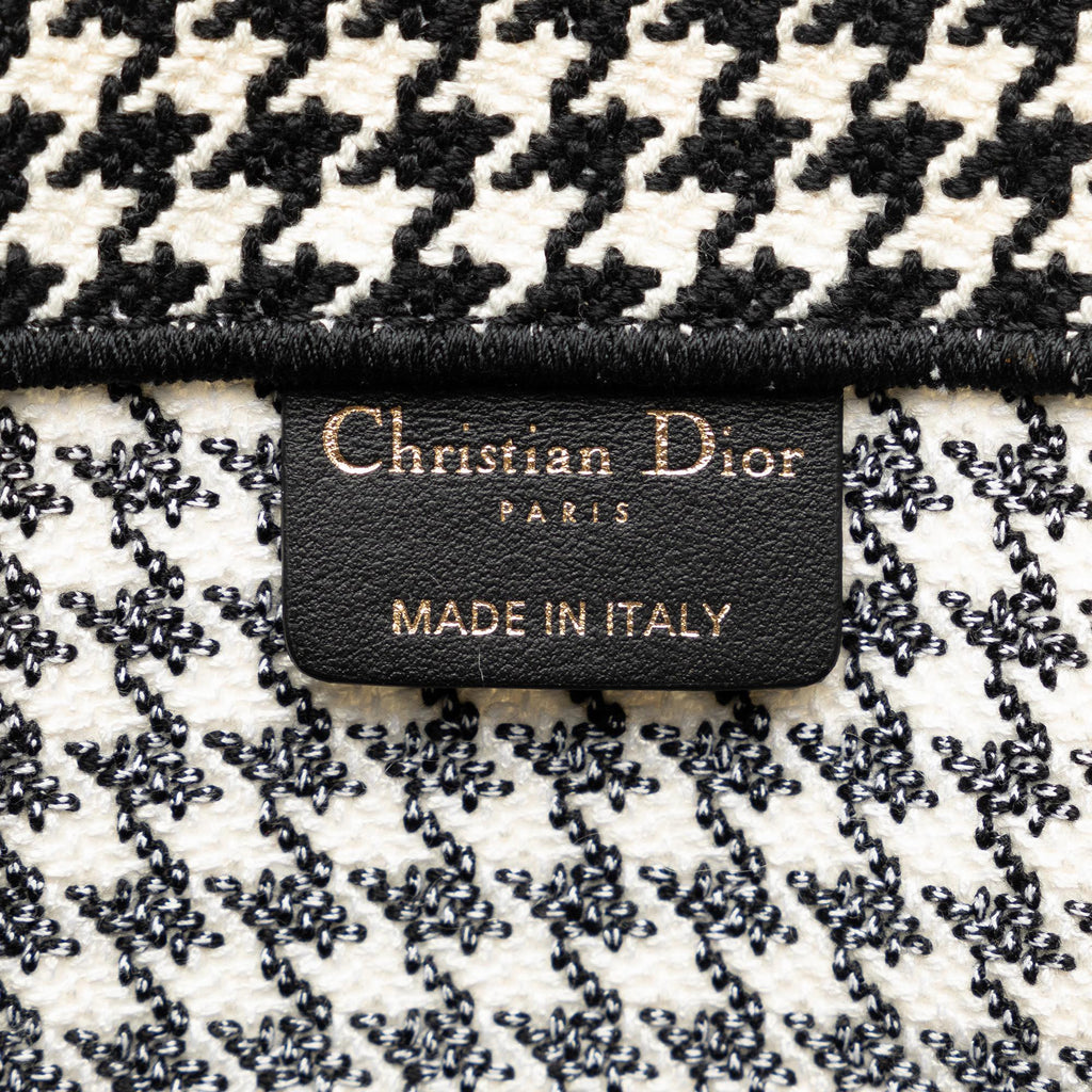 Dior Medium Houndstooth Embroidered Book Tote (SHG-tlTS9H)