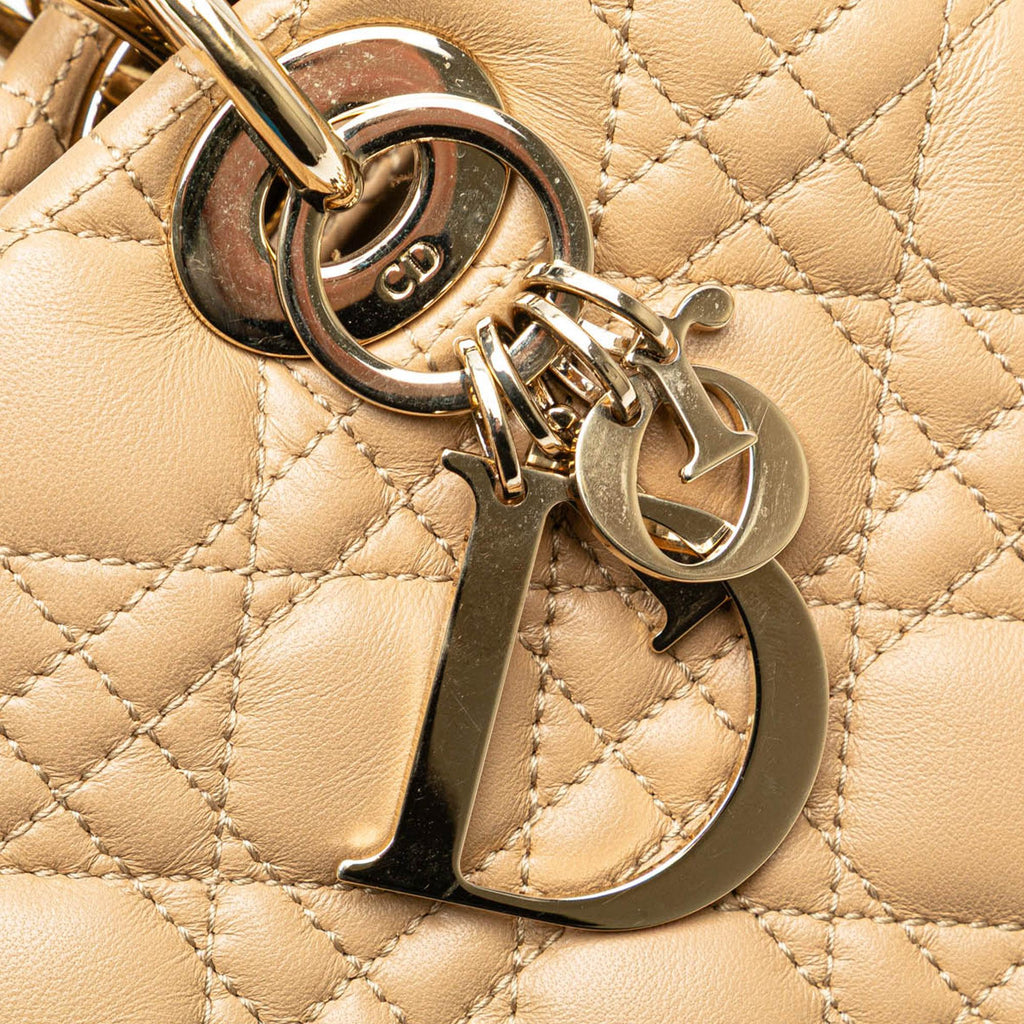 Dior Medium Lambskin Cannage Lady Dior Soft Shopping Tote