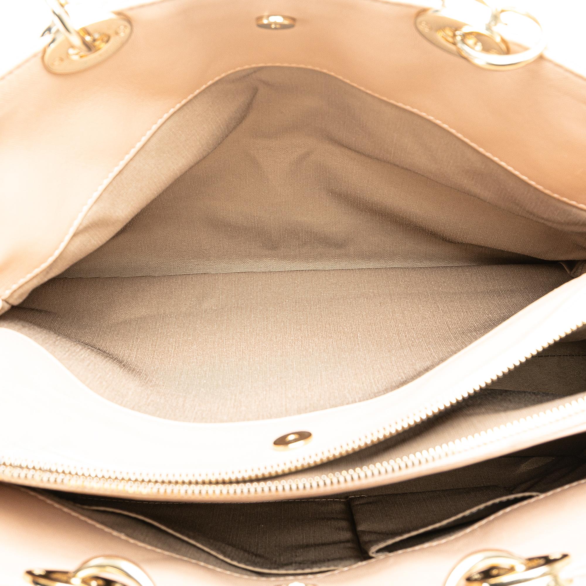 Dior Medium Lambskin Cannage Soft Zipped Shopping Tote