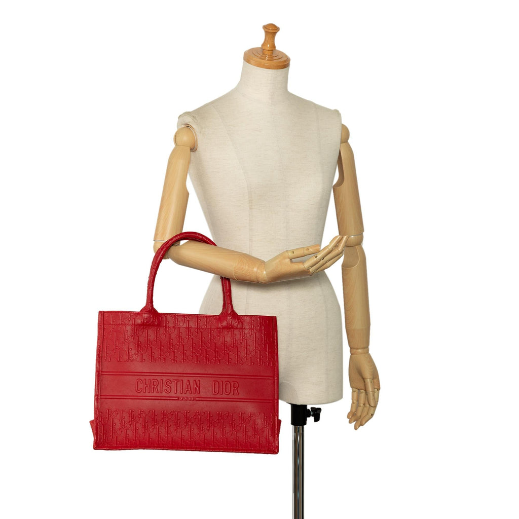 Dior Medium Oblique Embossed Leather Book Tote (SHG-iqfn3c)