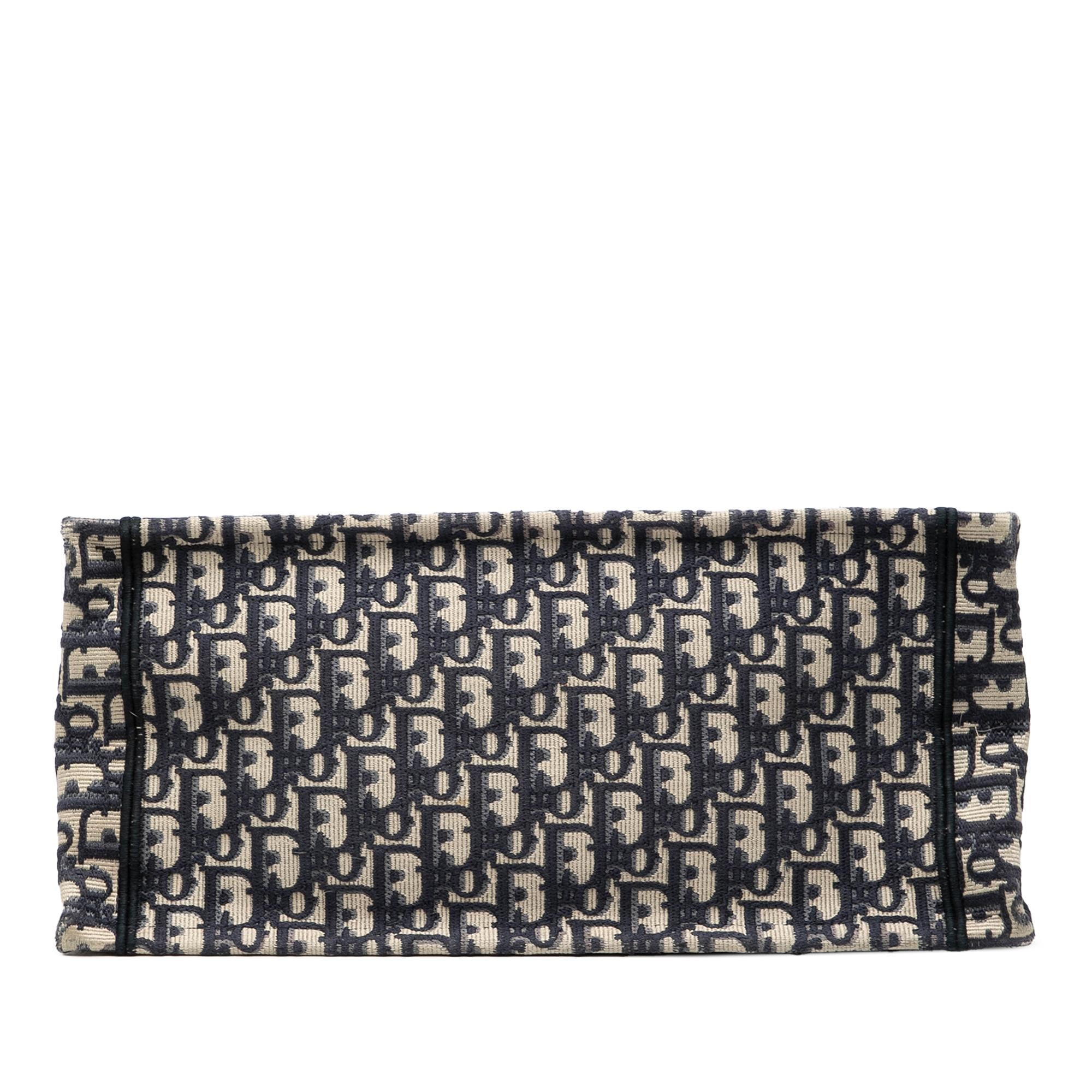Dior Medium Oblique Embroidered Canvas Book Tote