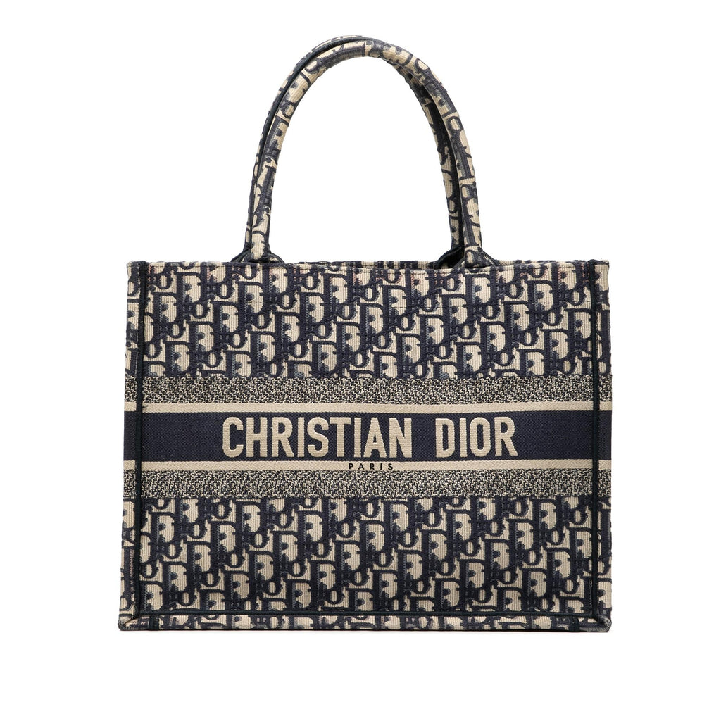Dior Medium Oblique Embroidered Canvas Book Tote