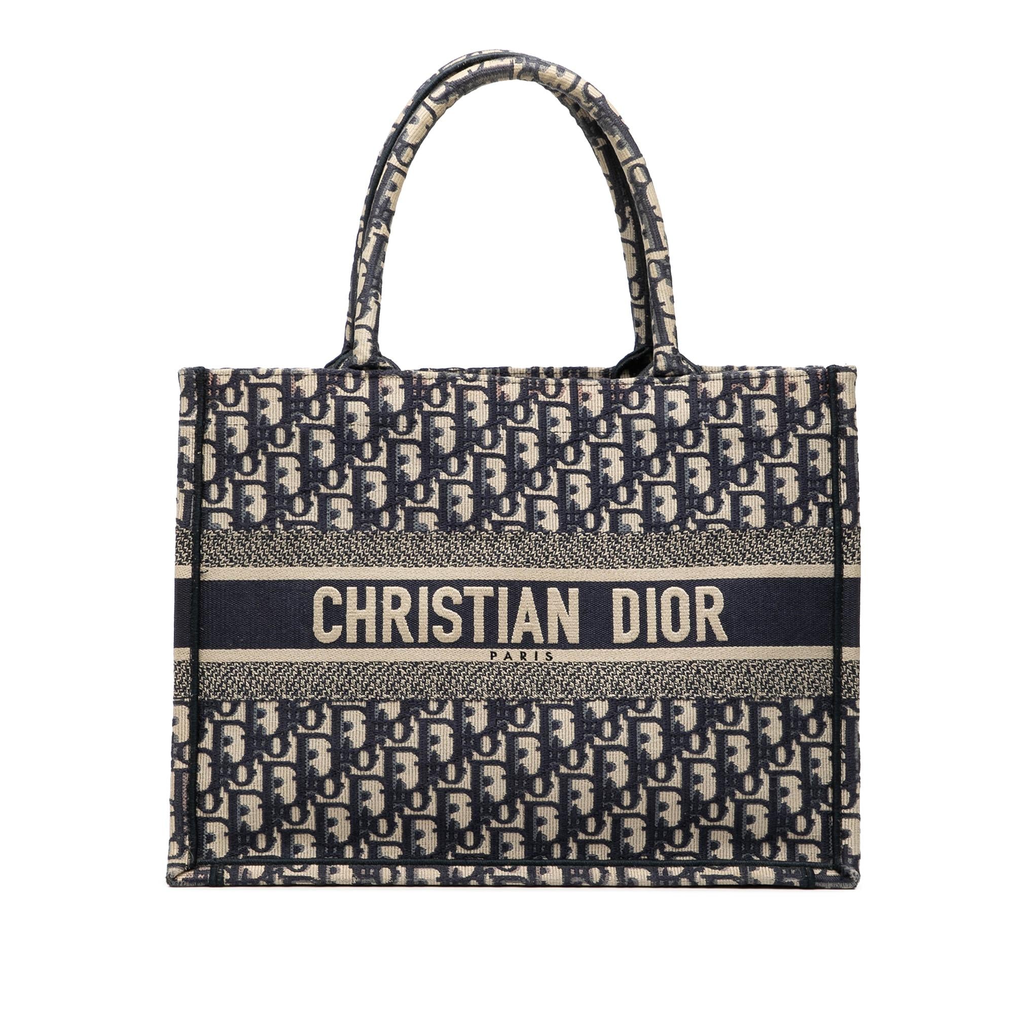 Dior Medium Oblique Embroidered Canvas Book Tote