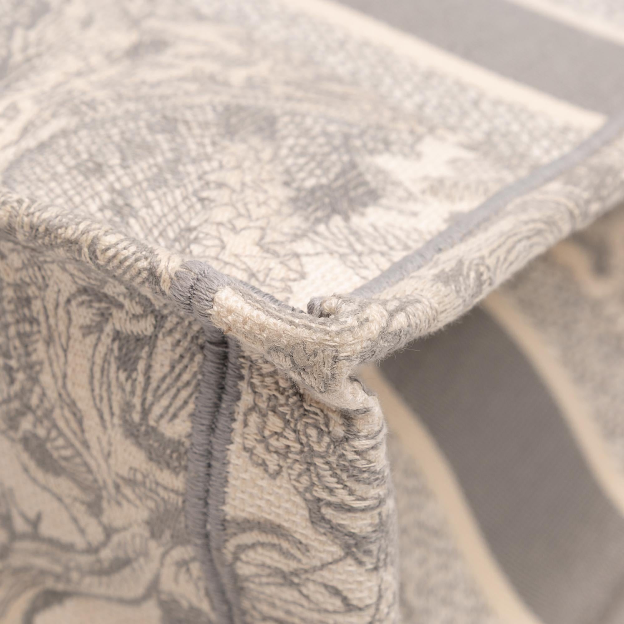Dior Medium Toile de Jouy Reverse Embroidered Canvas Book Tote