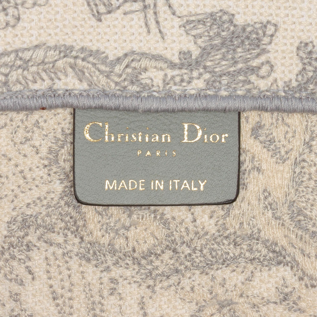 Dior Medium Toile de Jouy Reverse Embroidered Canvas Book Tote