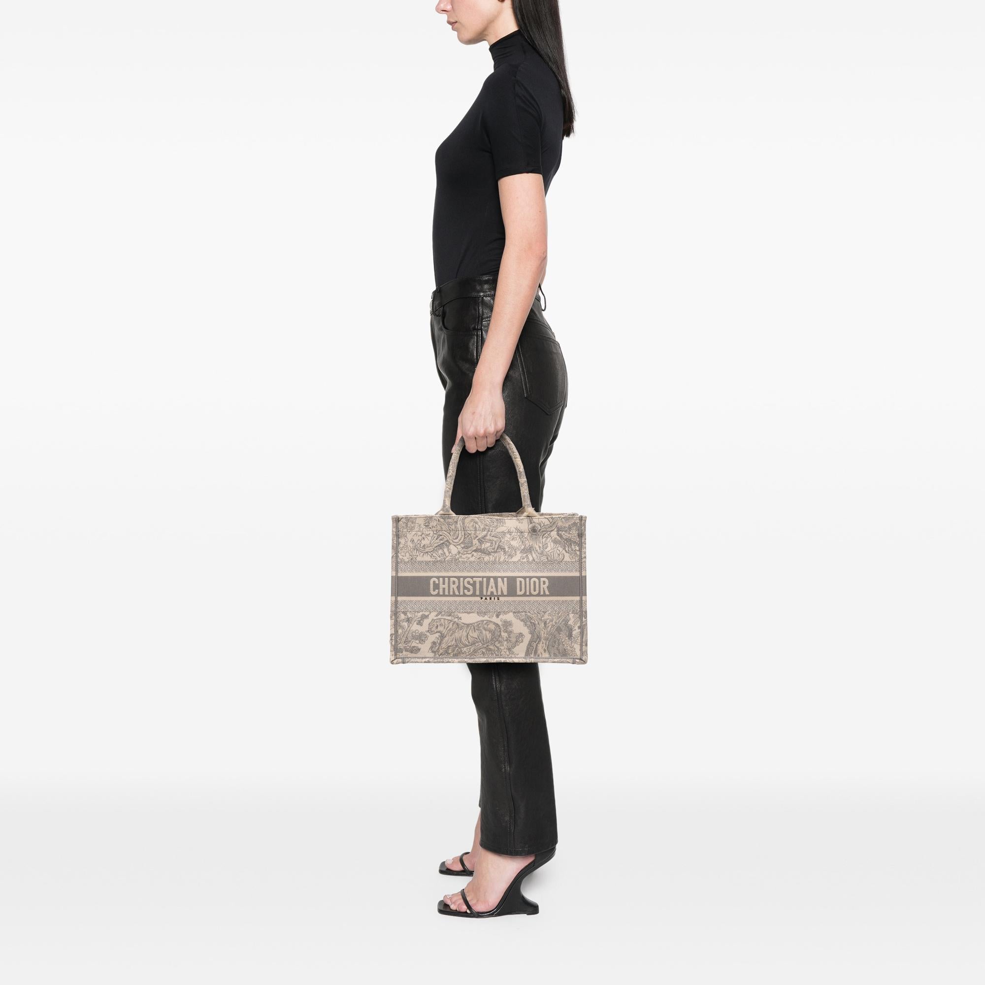 Dior Medium Toile de Jouy Reverse Embroidered Canvas Book Tote