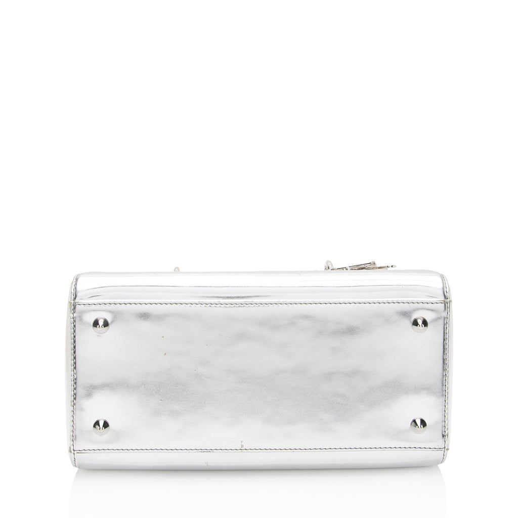 Dior Metallic 1:1 Rep Leather Lady Dior Medium Tote