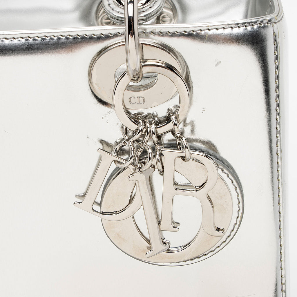 Dior Metallic 1:1 Rep Leather Lady Dior Medium Tote