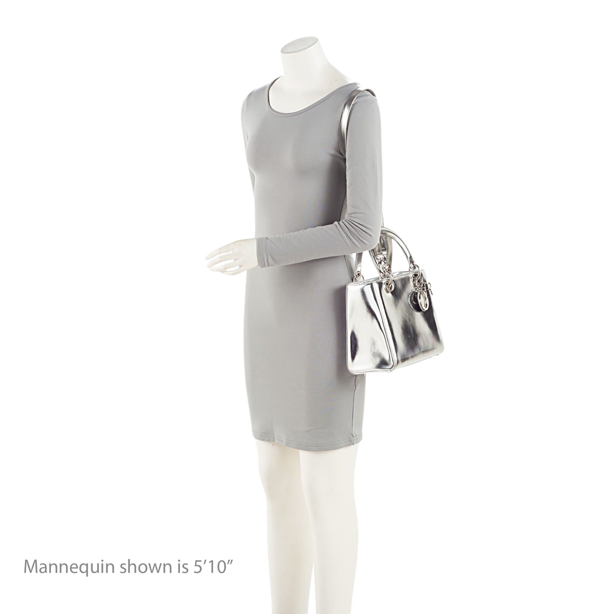 Dior Metallic 1:1 Rep Leather Lady Dior Medium Tote