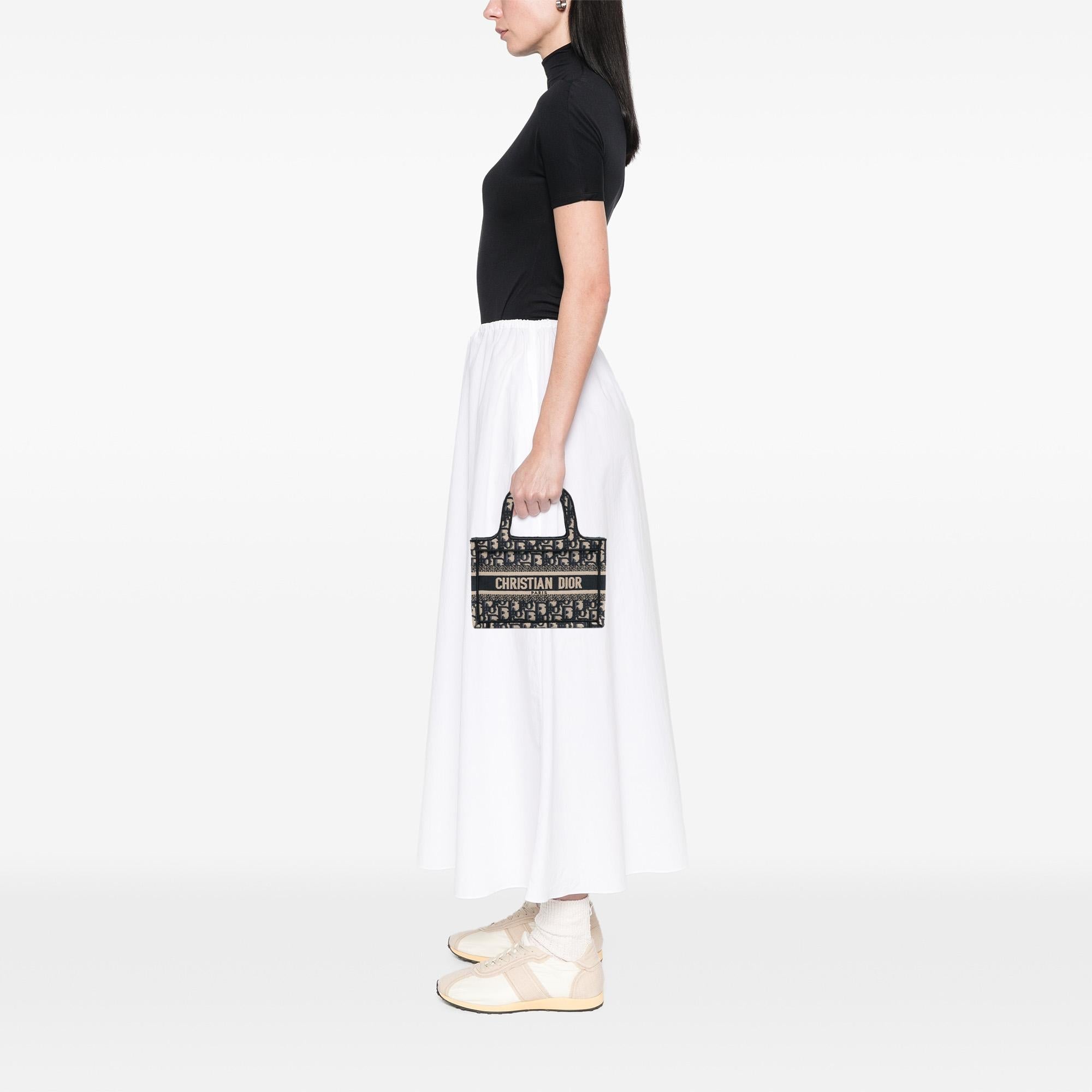 Dior Mini Oblique Canvas Book Tote