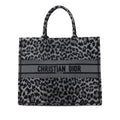 Dior Mizza Large Embroidered Canvas Leopard Book Tote