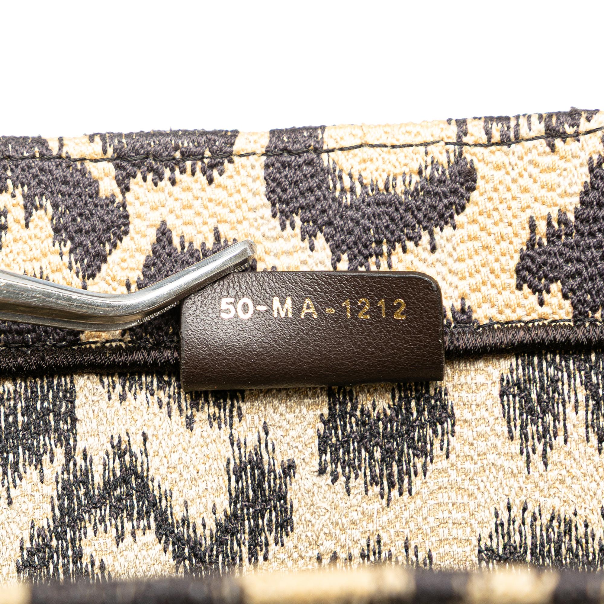 Dior Mizza Medium Embroidered Canvas Leopard Book Tote