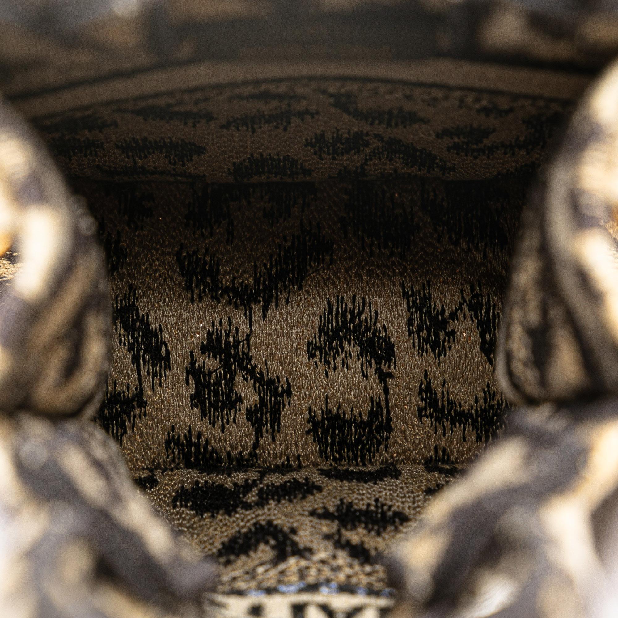 Dior Mizza Mini Embroidered Canvas Leopard Vertical Book Tote
