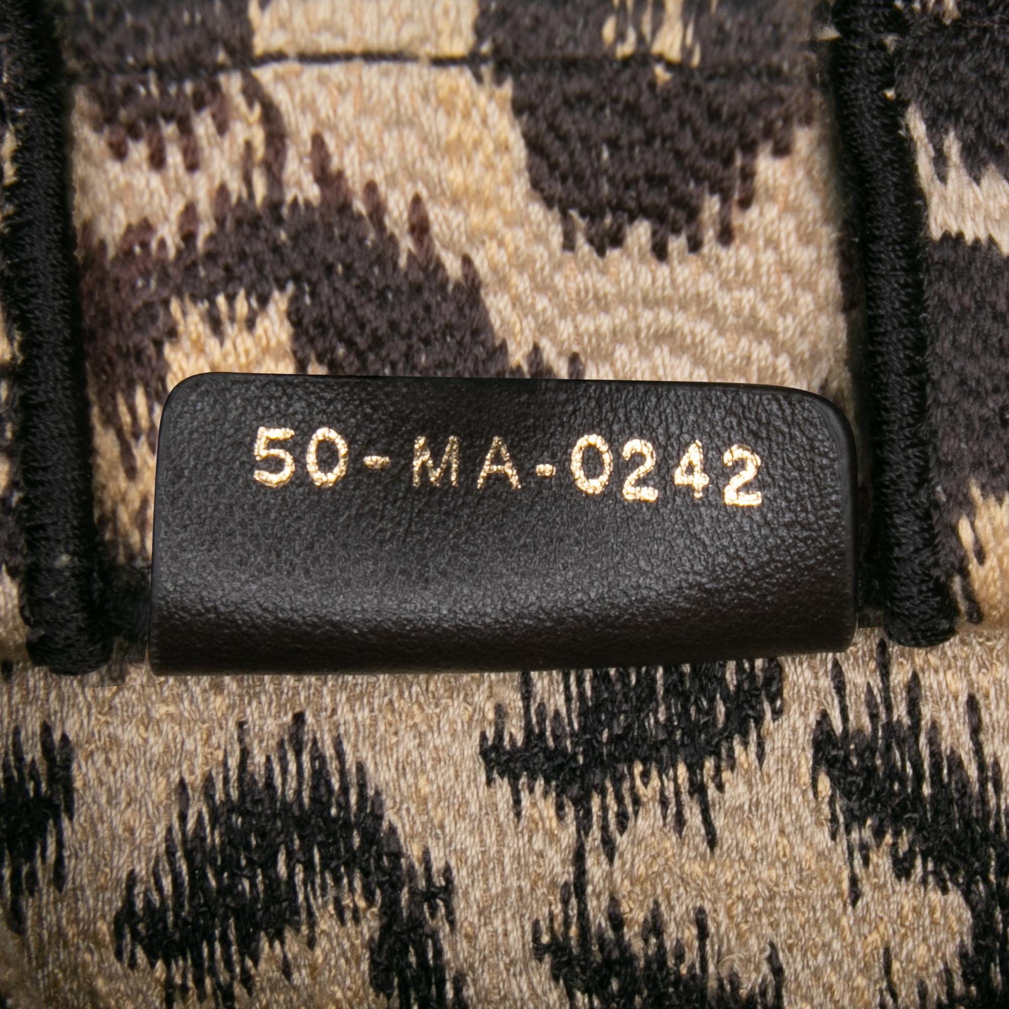 Dior Mizza Mini Embroidered Canvas Leopard Vertical Book Tote