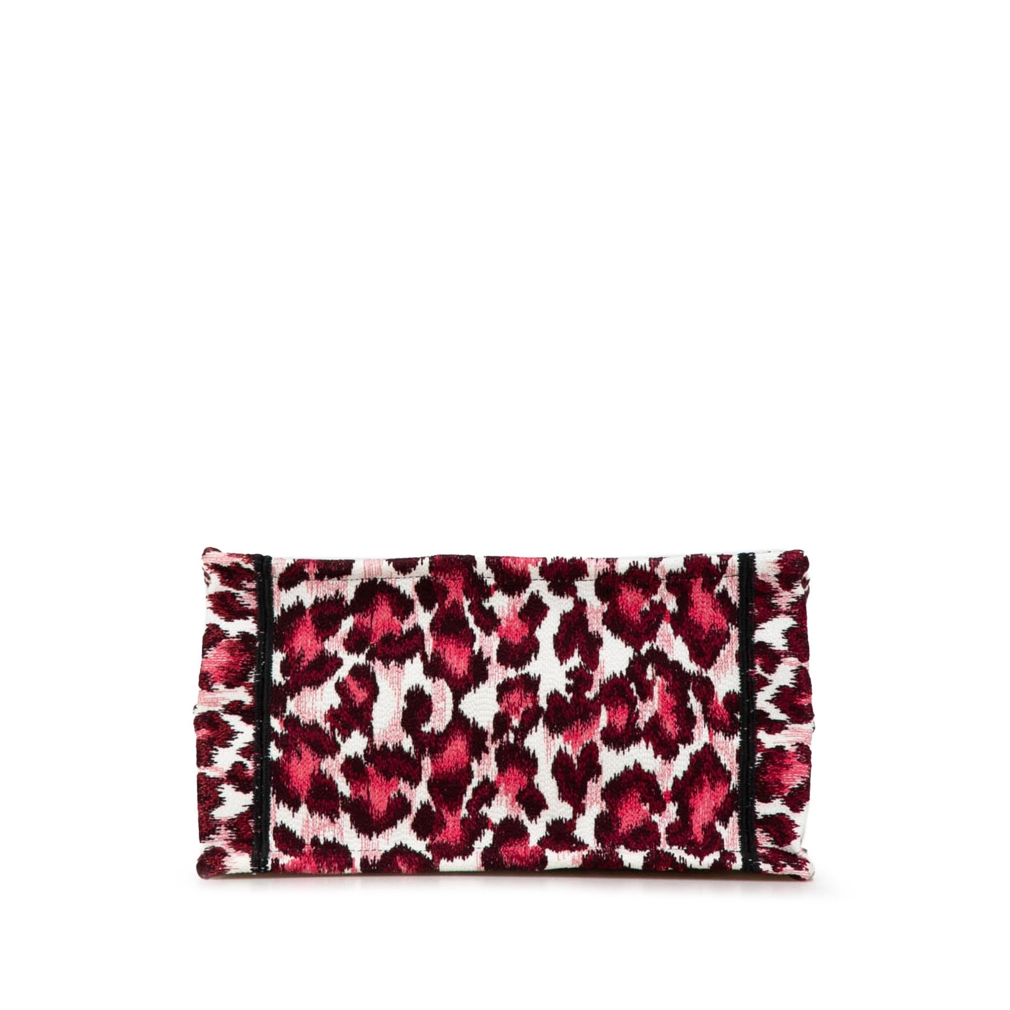 Dior Mizza Small Embroidered Canvas Leopard Book Tote
