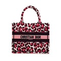Dior Mizza Small Embroidered Canvas Leopard Book Tote