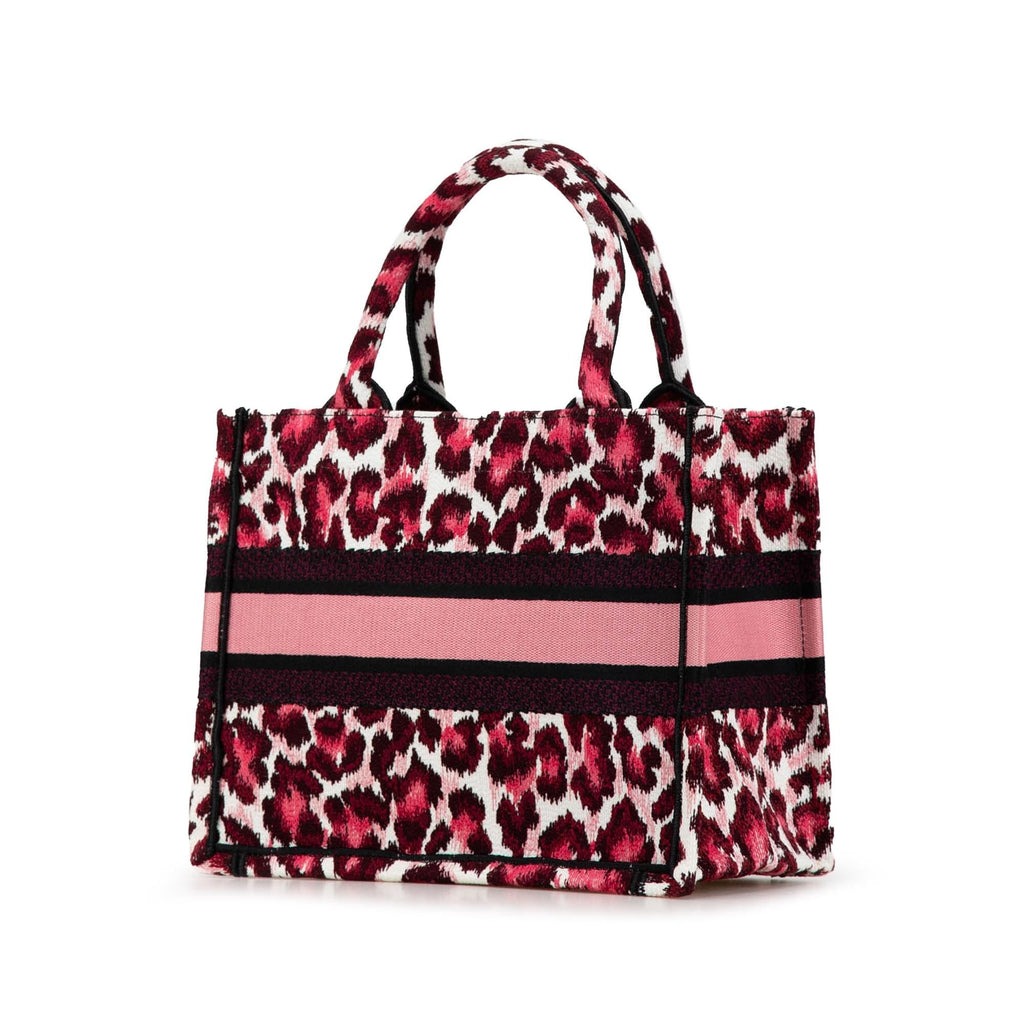Dior Mizza Small Embroidered Canvas Leopard Book Tote