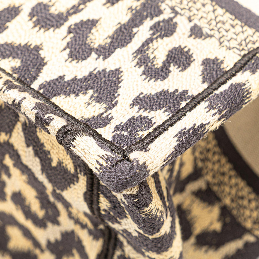 Dior Mizza Small Embroidered Canvas Leopard Book Tote