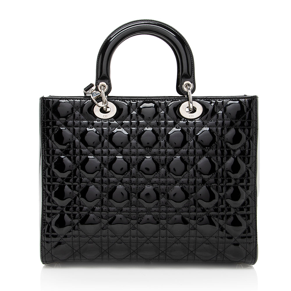 Dior 1:1 Rep Leather Lady Dior Large Tote (SHF-17675)