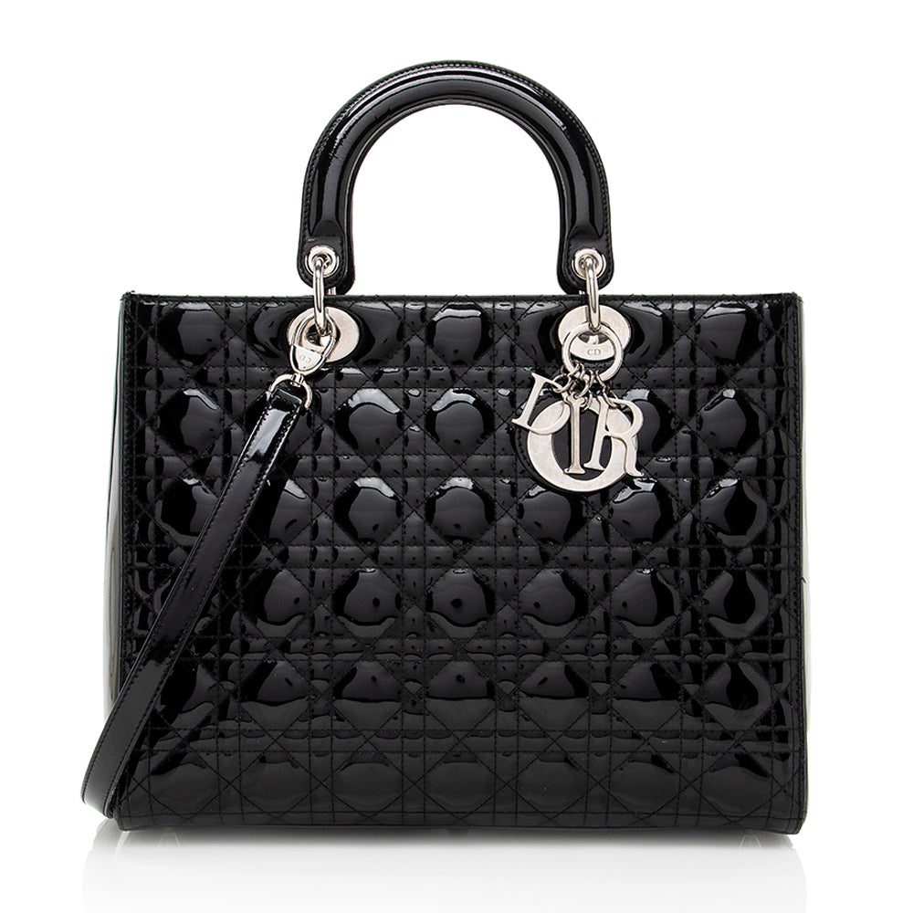 Dior 1:1 Rep Leather Lady Dior Large Tote (SHF-17675)