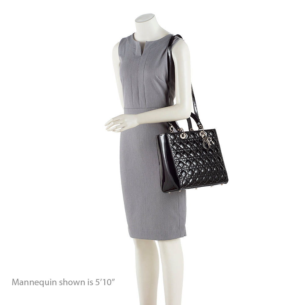 Dior 1:1 Rep Leather Lady Dior Large Tote (SHF-17675)