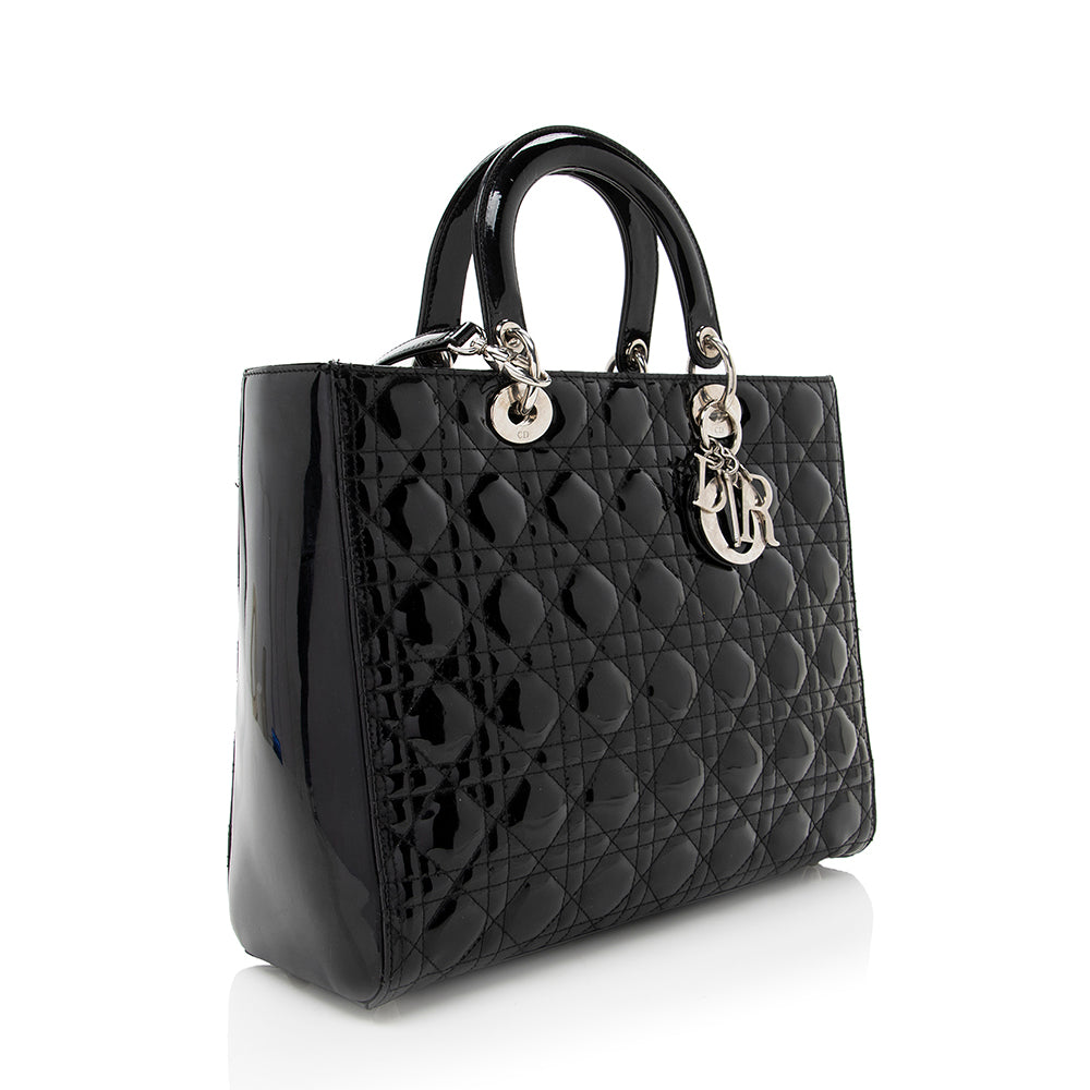 Dior 1:1 Rep Leather Lady Dior Large Tote (SHF-17675)