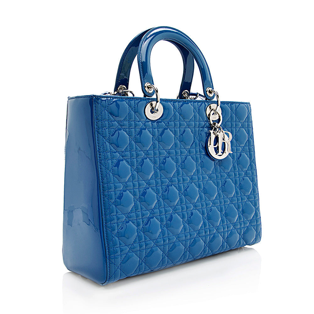 Dior 1:1 Rep Leather Lady Dior Large Tote (SHF-19135)