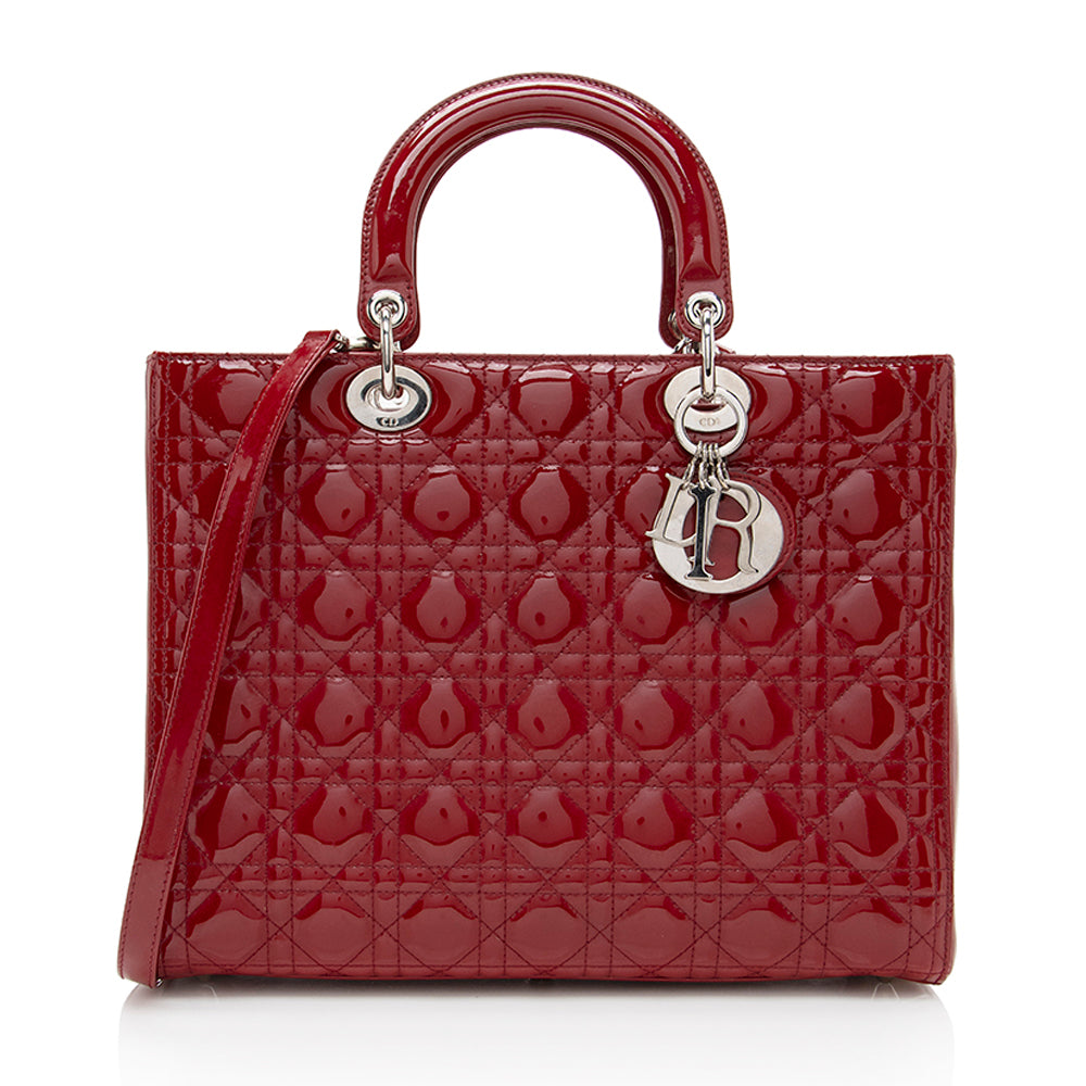 Dior 1:1 Rep Leather Lady Dior Large Tote (SHF-19305)