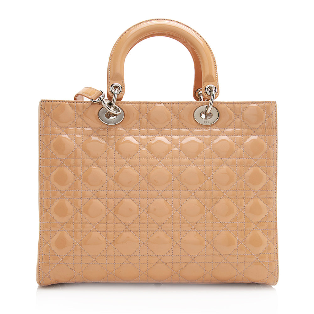 Dior 1:1 Rep Leather Lady Dior Large Tote (SHF-21157)