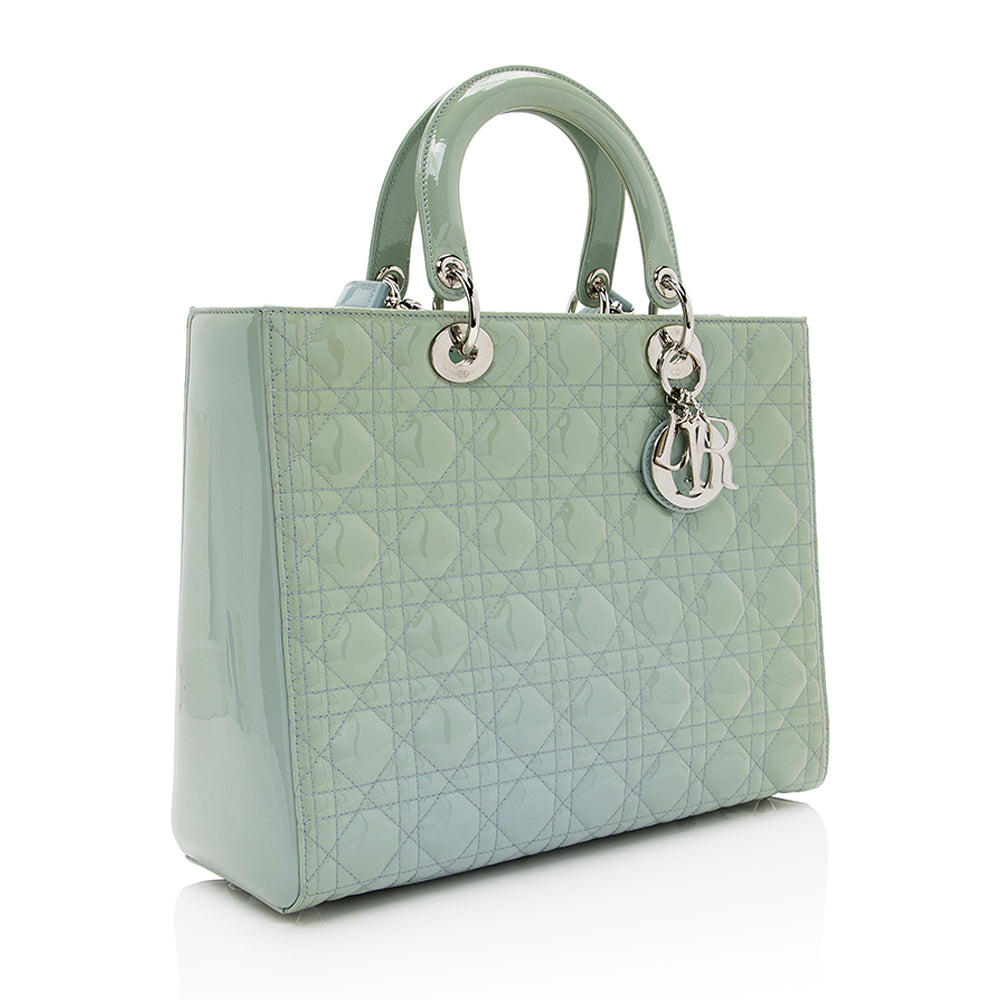 Dior 1:1 Rep Leather Lady Dior Large Tote (SHF-22040)