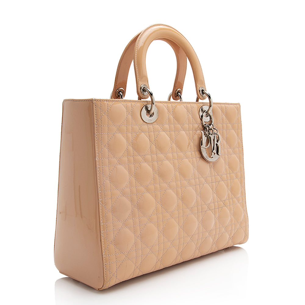 Dior 1:1 Rep Leather Lady Dior Large Tote (SHF-22103)