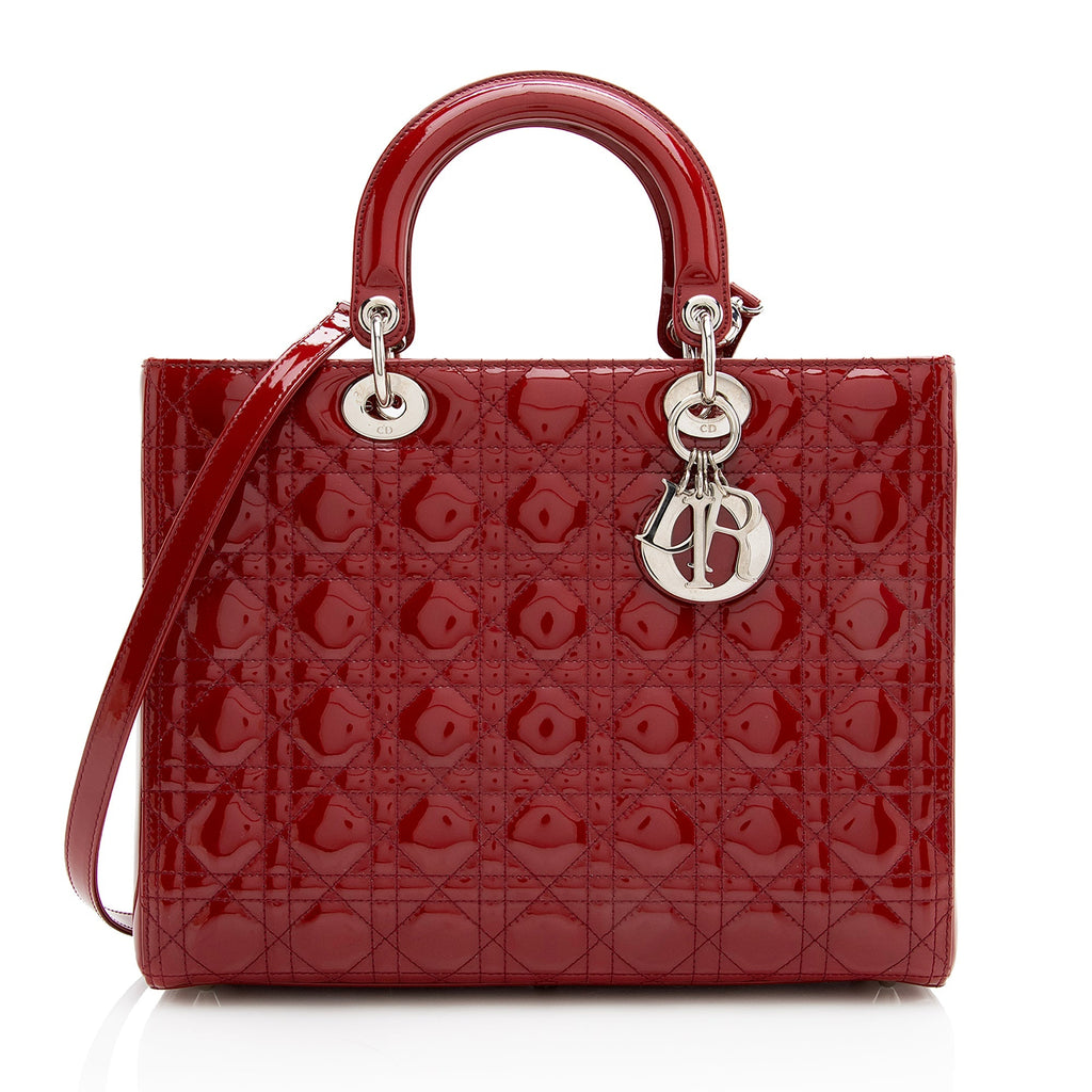 Dior 1:1 Rep Leather Lady Dior Large Tote (SHF-22848)
