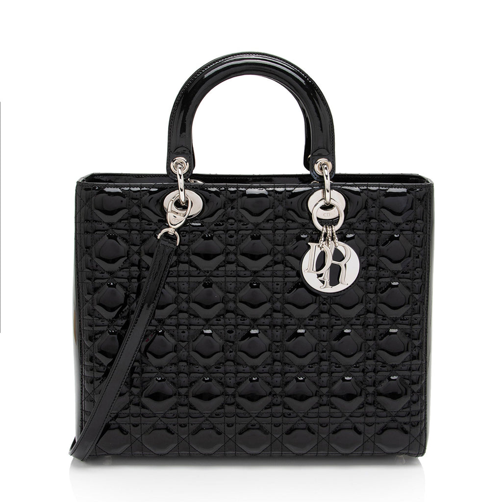 Dior 1:1 Rep Leather Lady Dior Large Tote (SHF-DomNwp)