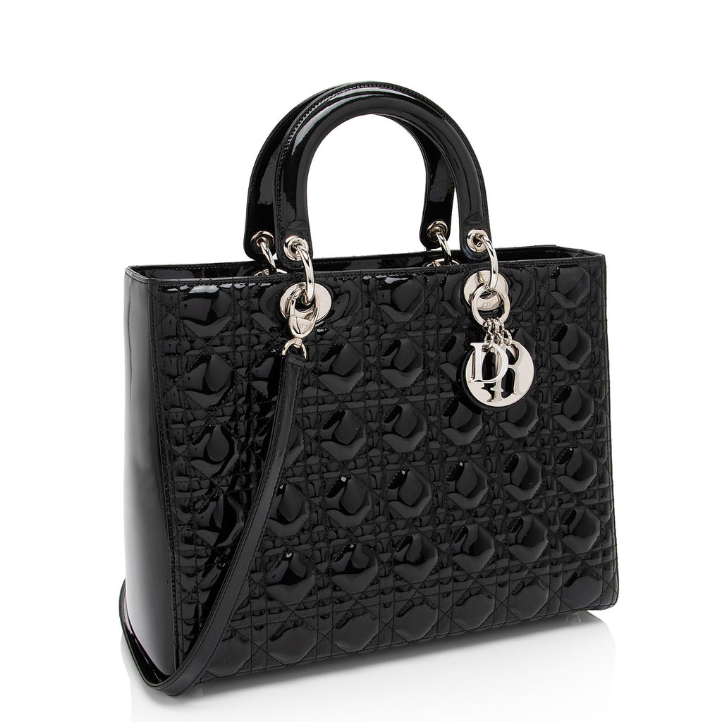 Dior 1:1 Rep Leather Lady Dior Large Tote (SHF-DomNwp)