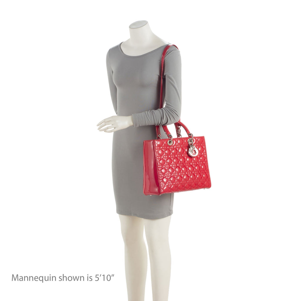 Dior Cannage 1:1 Rep Leather Lady Dior Large Tote
