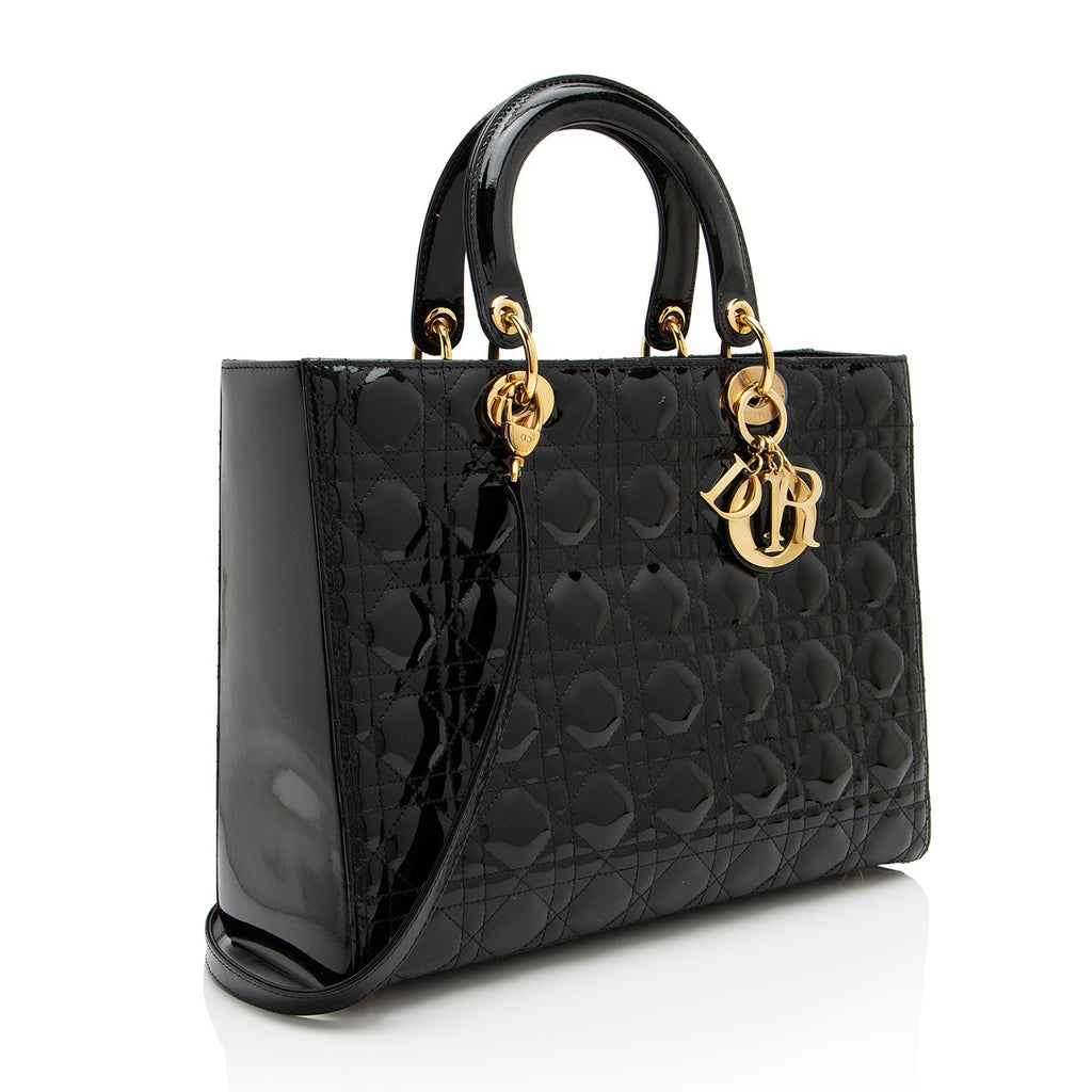 Dior 1:1 Rep Leather Lady Dior Large Tote (SHF-GVZhUv)