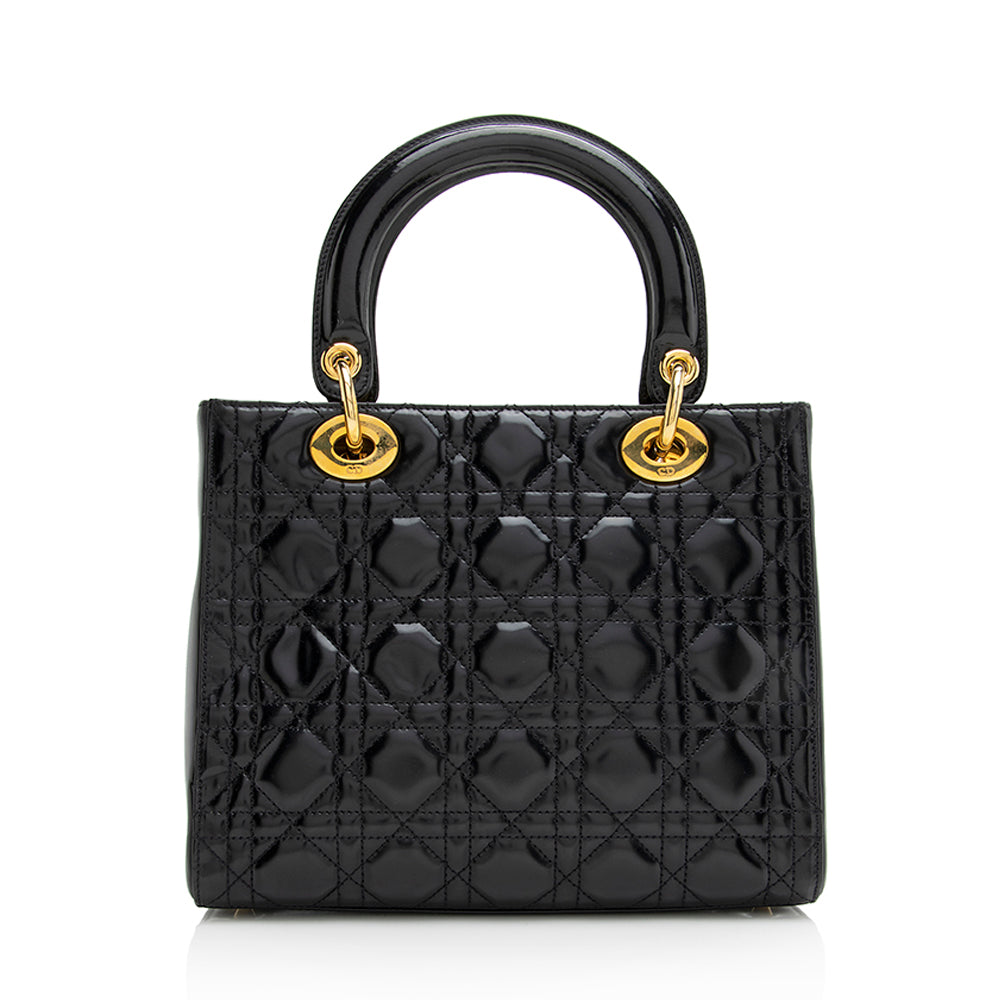 Dior 1:1 Rep Leather Lady Dior Medium Tote (SHF-20993)