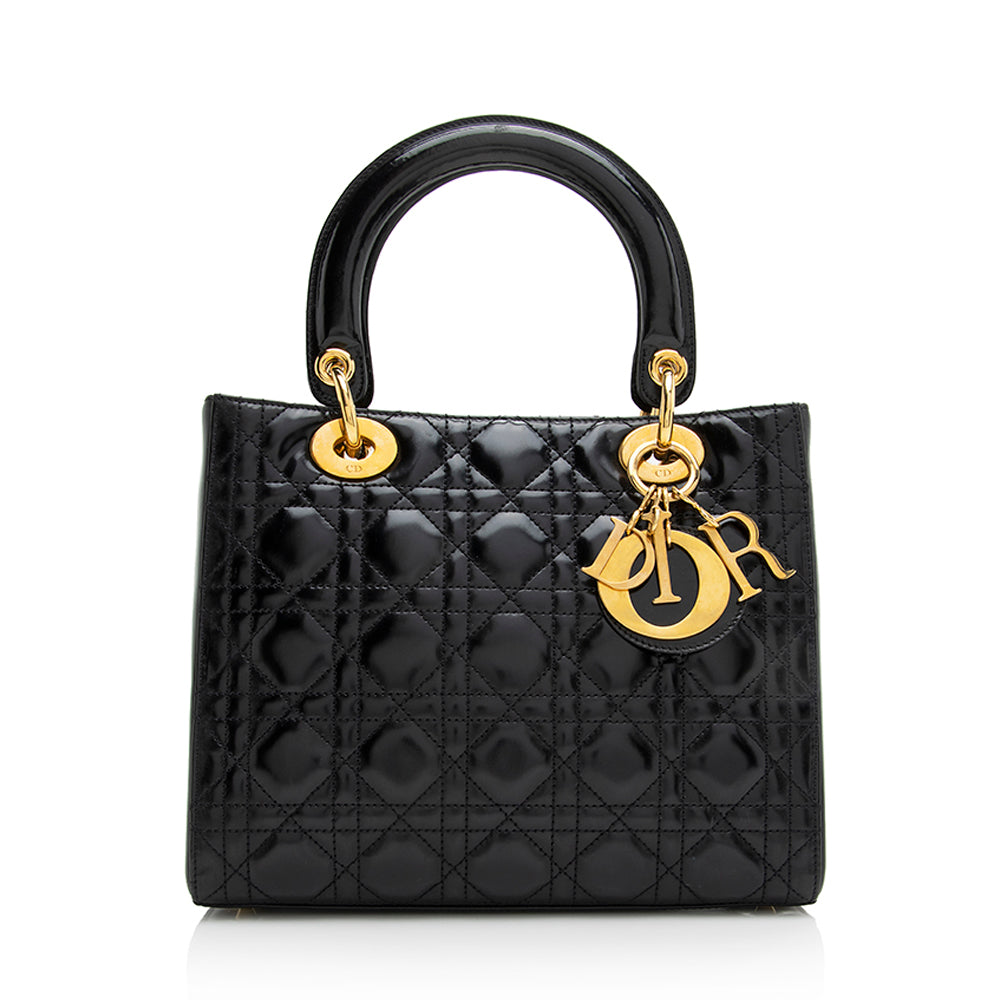Dior 1:1 Rep Leather Lady Dior Medium Tote (SHF-20993)