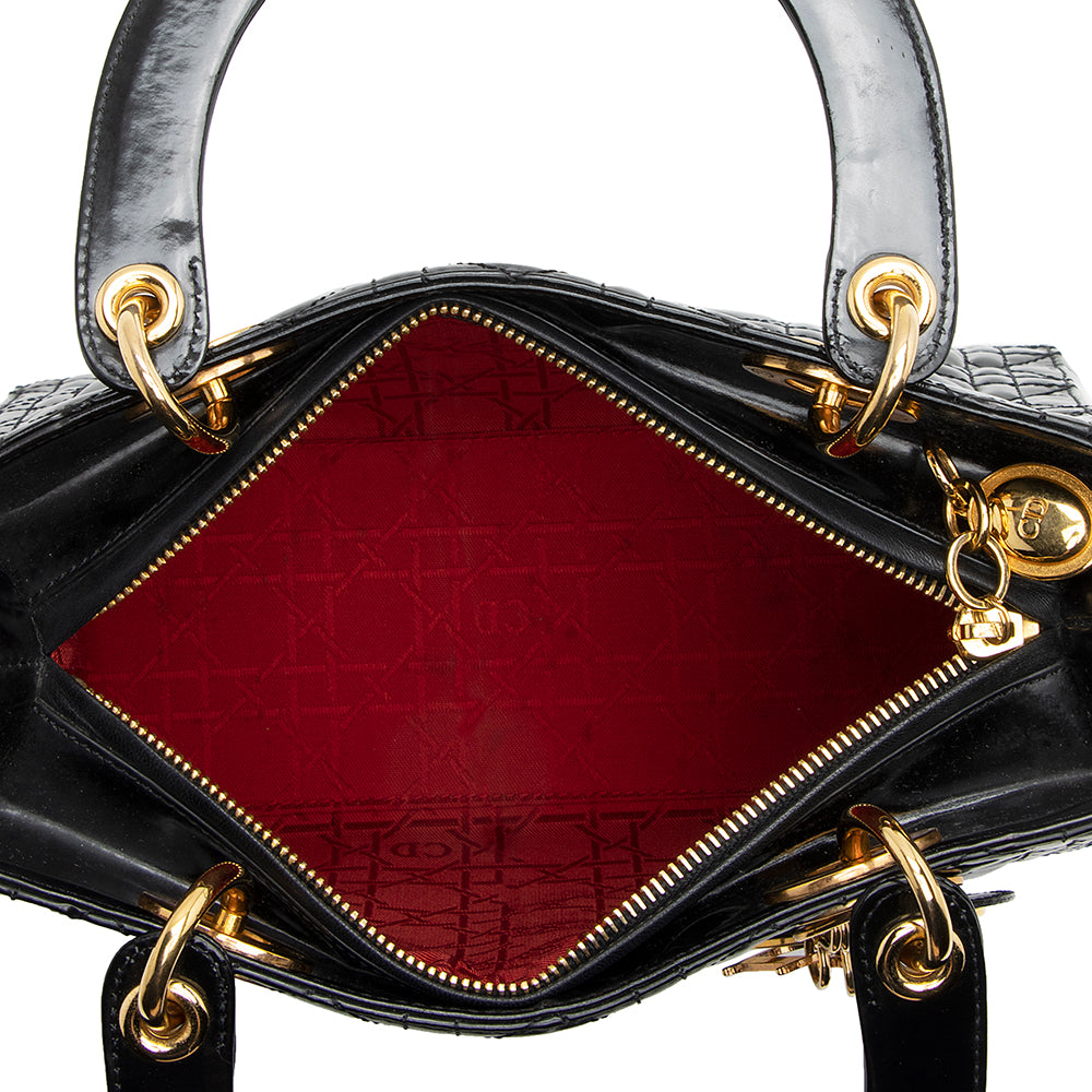 Dior 1:1 Rep Leather Lady Dior Medium Tote (SHF-20993)