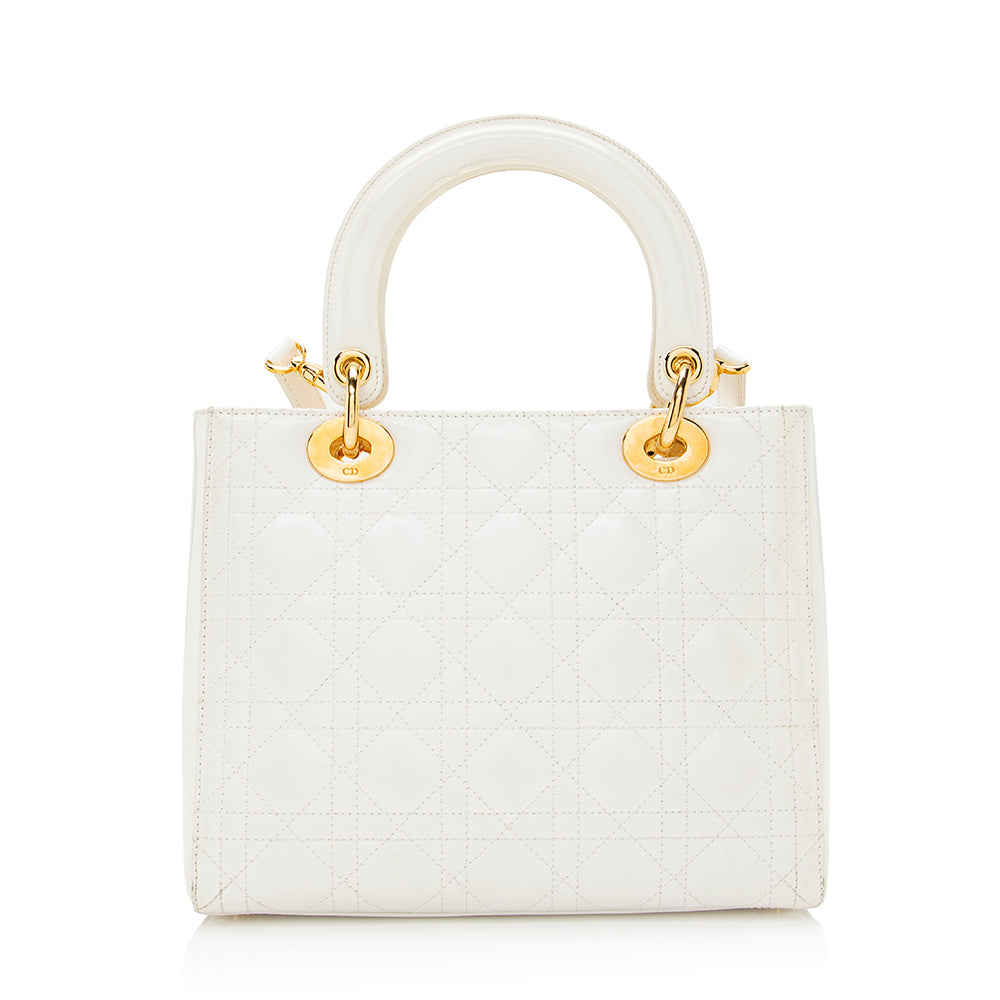 Dior 1:1 Rep Leather Lady Dior Medium Tote (SHF-20994)
