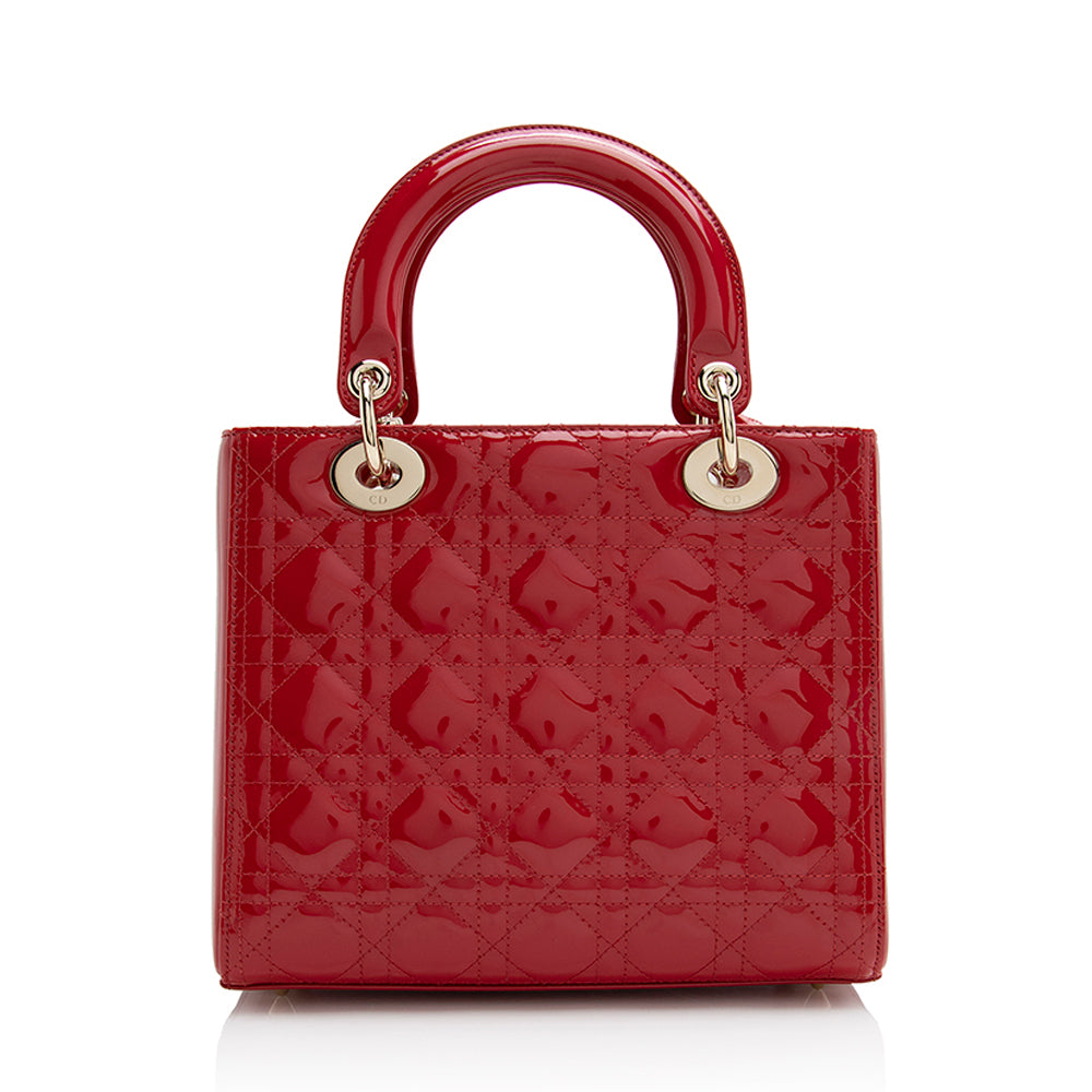 Dior 1:1 Rep Leather Lady Dior Medium Tote (SHF-22059)