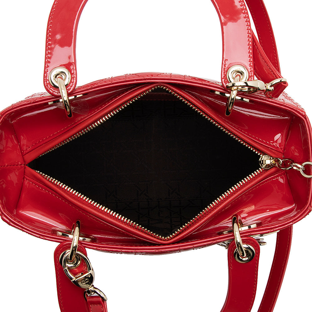 Dior 1:1 Rep Leather Lady Dior Medium Tote (SHF-22059)