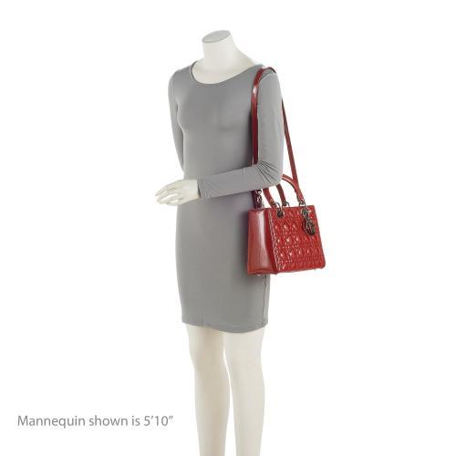 Dior 1:1 Rep Leather Lady Dior Medium Tote (SHF-KM7Orb)